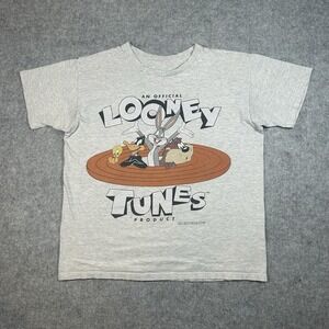 Vintage 1992 Looney tunes T Shirt Mens Size Large White Bunny Taz Single Stitch‎